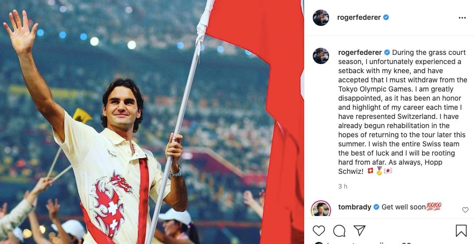 Roger Federer no irá a Tokio 2021