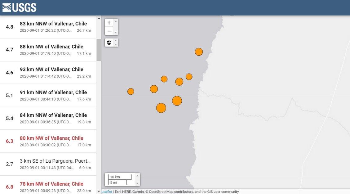 Sismos en Chile