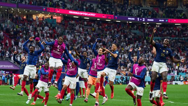 Francia celebrando la victoria contra Inglaterra en Qatar 2022