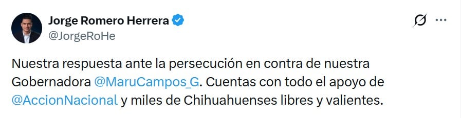 Jorge Romero y PAN expresan su respaldo a Maru Campos