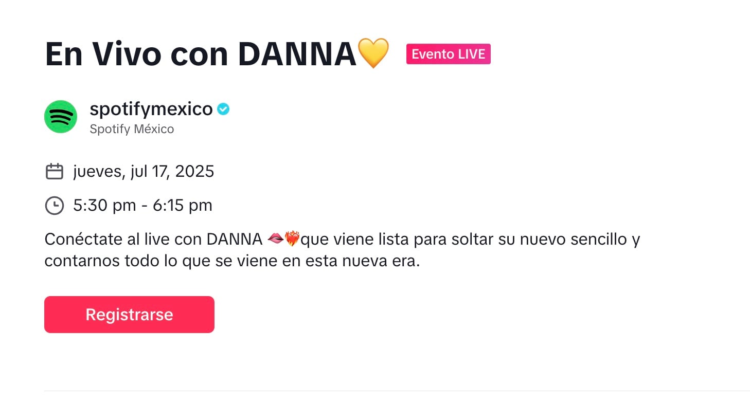 Registro en vivo Khe Calor de Danna Paola
