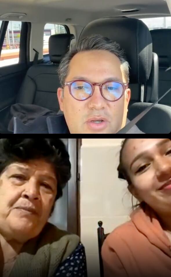 Jorge Juárez, Natalia y su nieta en videollamada