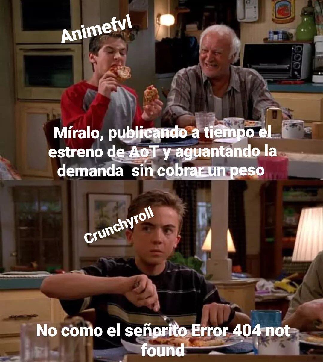 Memes de la caída Crunchyroll por estreno de Attack on Titan