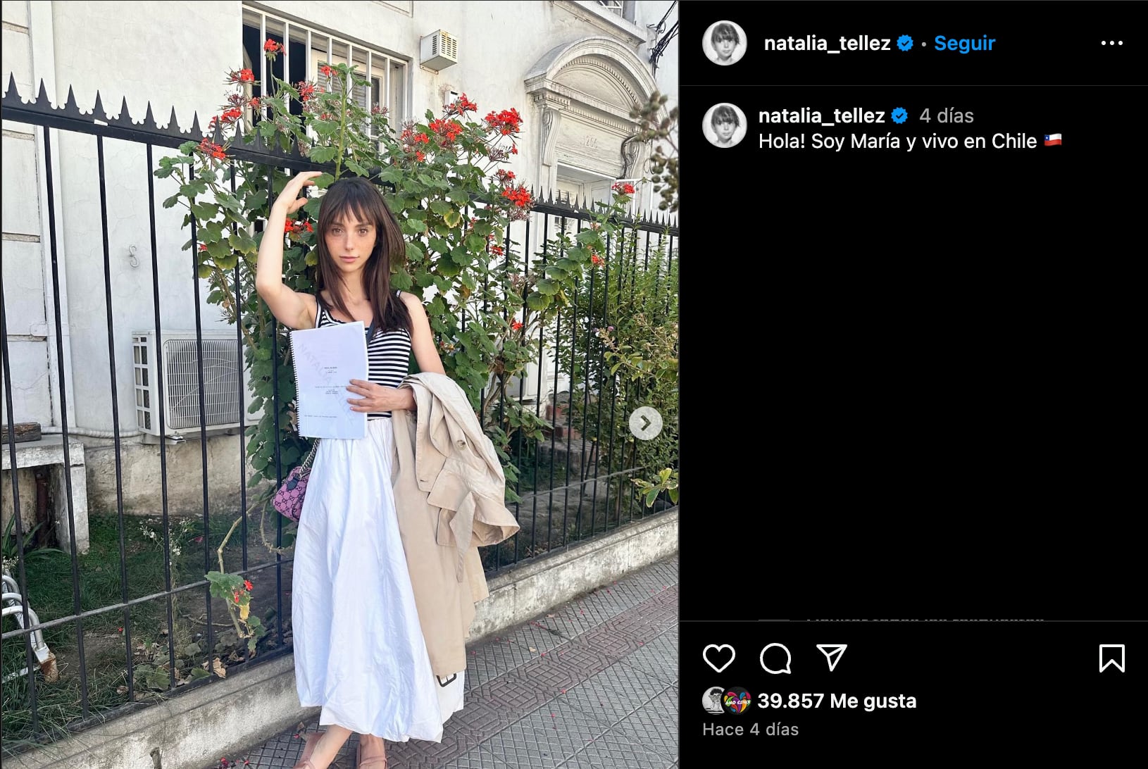 Natalia Téllez ahora se llamará María