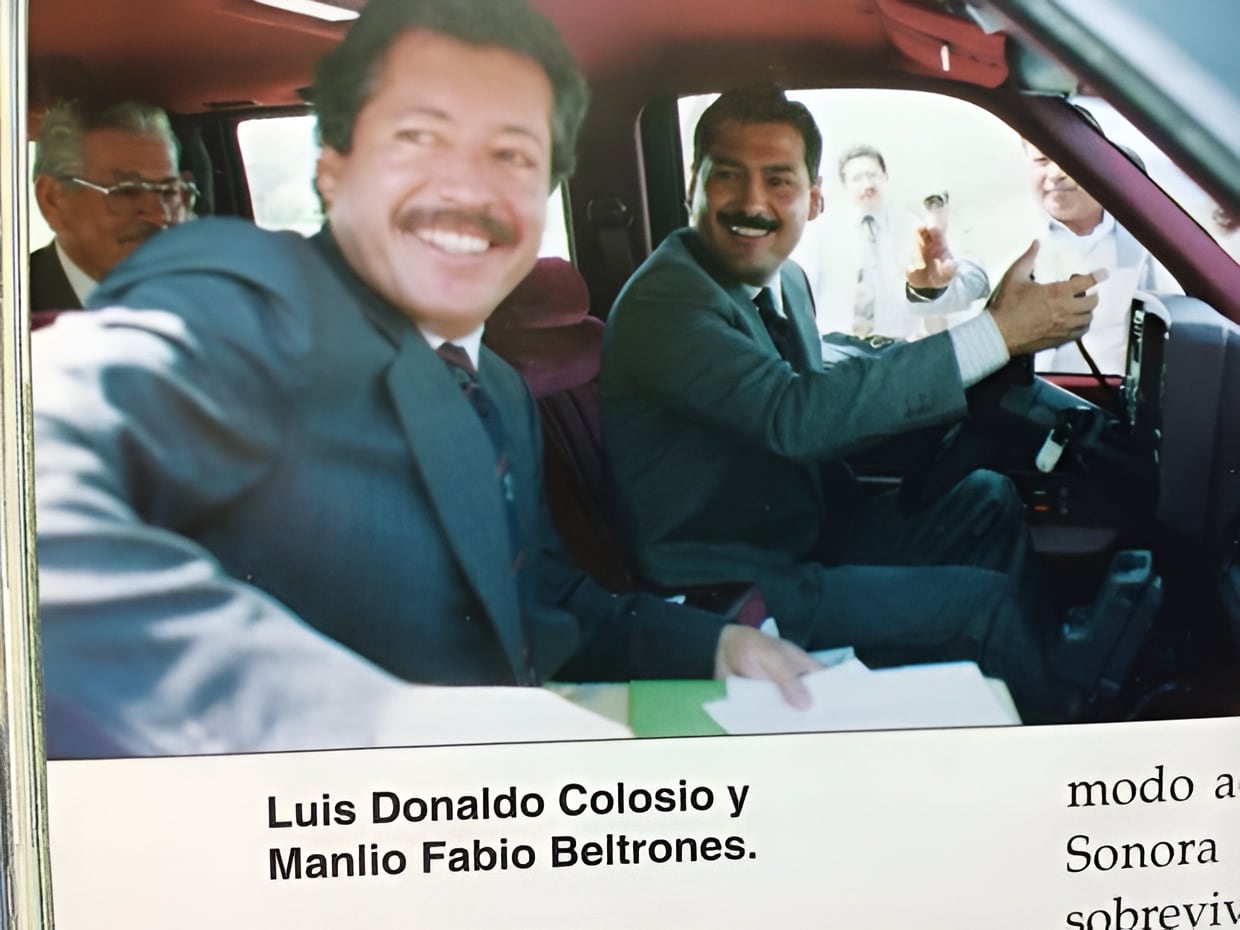(Colosio con Manlio Fabio y Don Luis, padre del candidato)