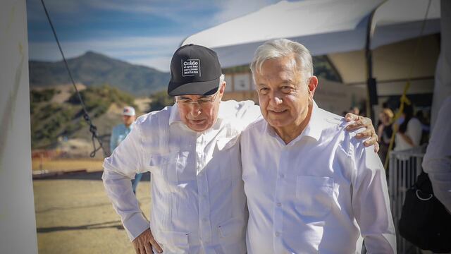 Rubén Rocha y AMLO en Rosario, Sinaloa