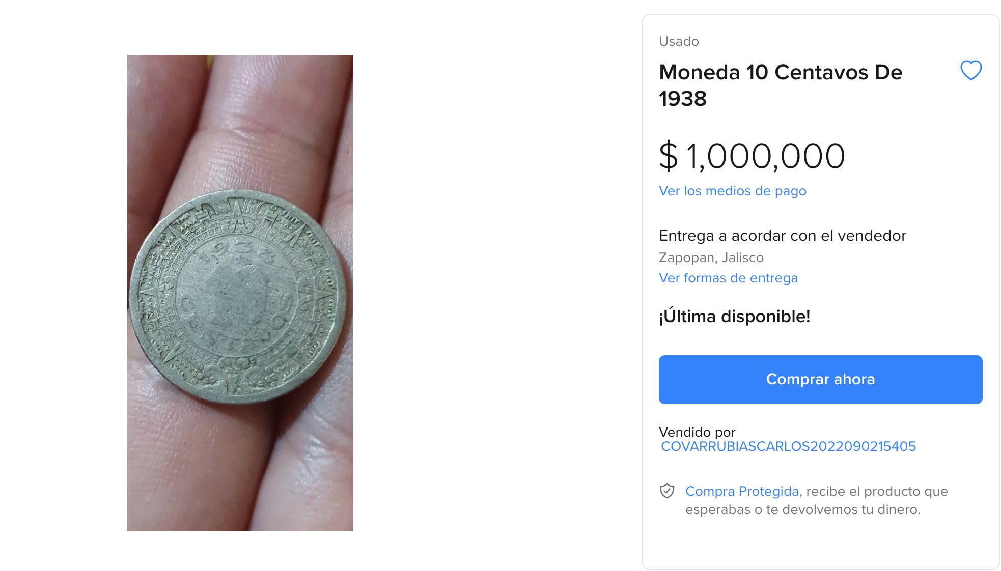 Esta moneda de 10 centavos vale 1 000 000 y te decimos la razón