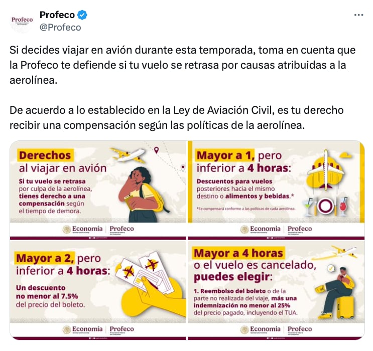 Profeco te defiende si se retrasa tu vuelo