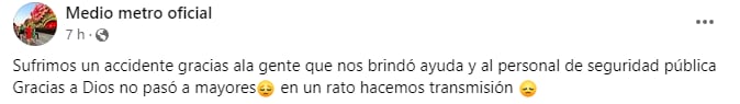 Medio Metro informado sobre el accidente que sufrió en su Hyundai