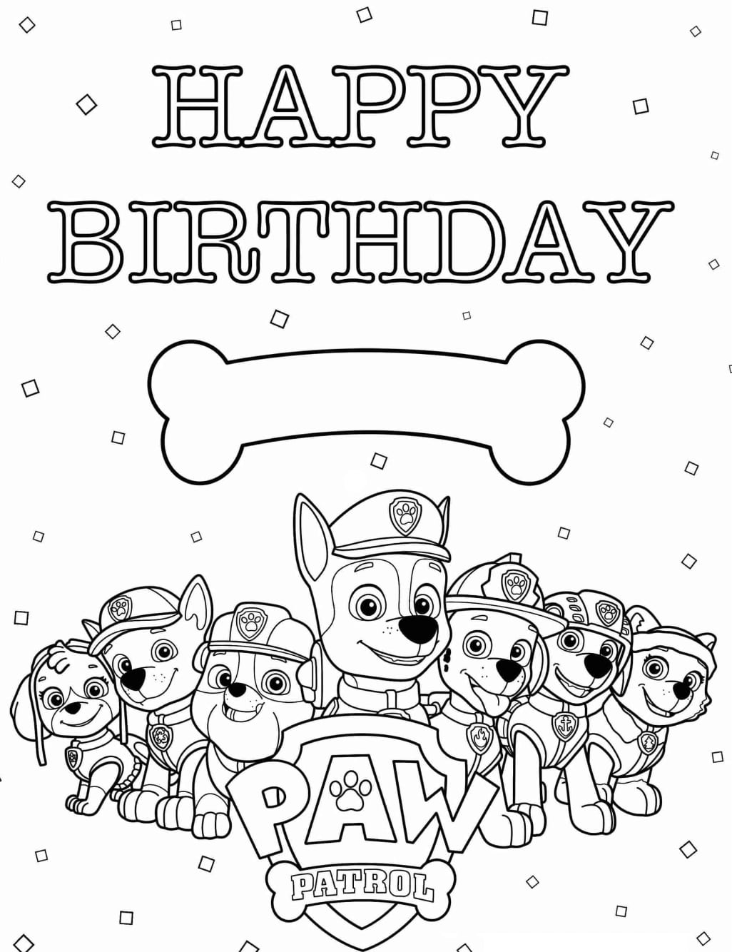 Los cachorros de Paw Patrol de cumpleaños