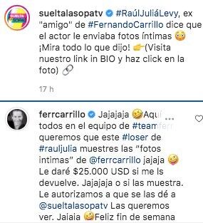 Fernando Carrillo se burla de declaraciones de Raúl Juliá Levy