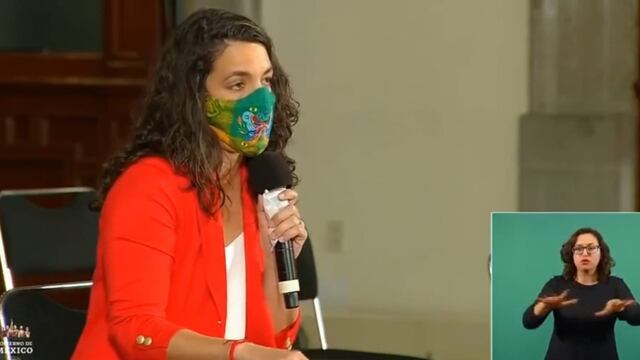 Peniley Ramírez en una conferencia de prensa