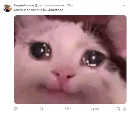 Memes despidiendo a La Gilbertona recordando su peculiar sentido del humor