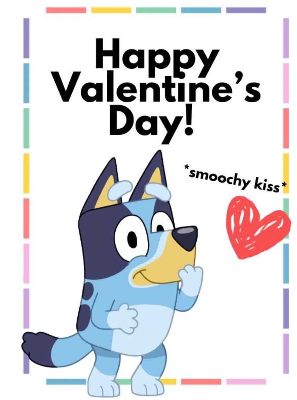 Bluey manda besos en las cartas para San Valentín