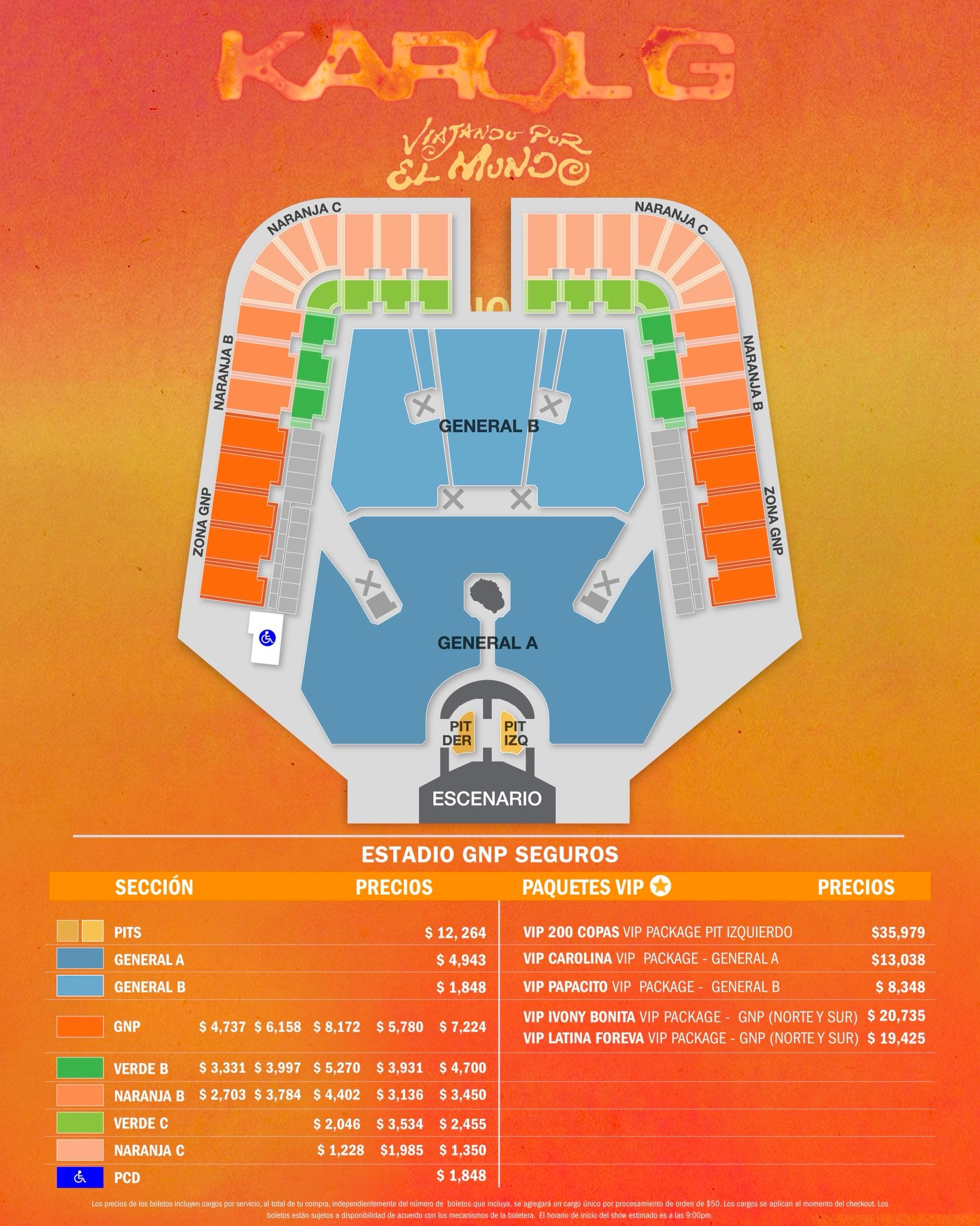 Paquetes VIP para conciertos de Karol G en CDMX