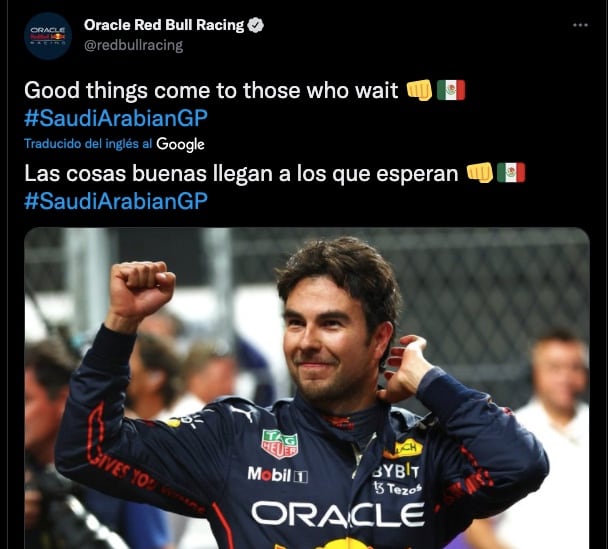 Red Bull celebró el logro de Checo Pérez