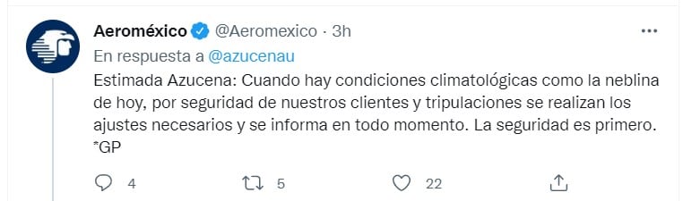 Tuit de Aeroméxico