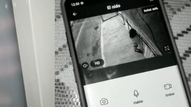 Su cámara de seguridad graba a una señora que lo esta espantando