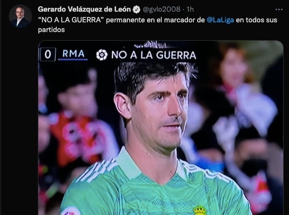 "No a la guerra" fue el mensaje de La Liga