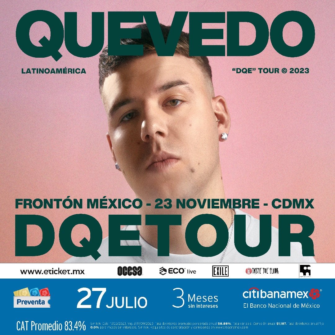 Quevedo en Frontón México: Precios de boletos para verlo en su único concierto