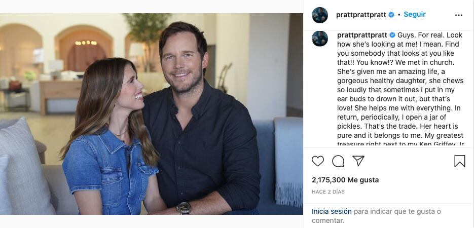 Chris Pratt y su esposa Katherine Schwarzenegger