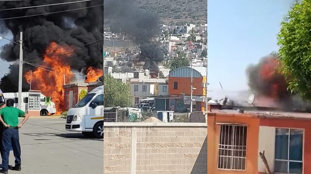 Incendio en casas de Huehuetoca