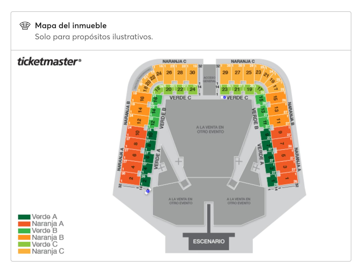 Plano del Foro Sol para el concierto de Billie Eilish de 2023