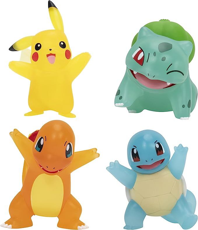 Set de 4 figuras Pokémon traslúcidas