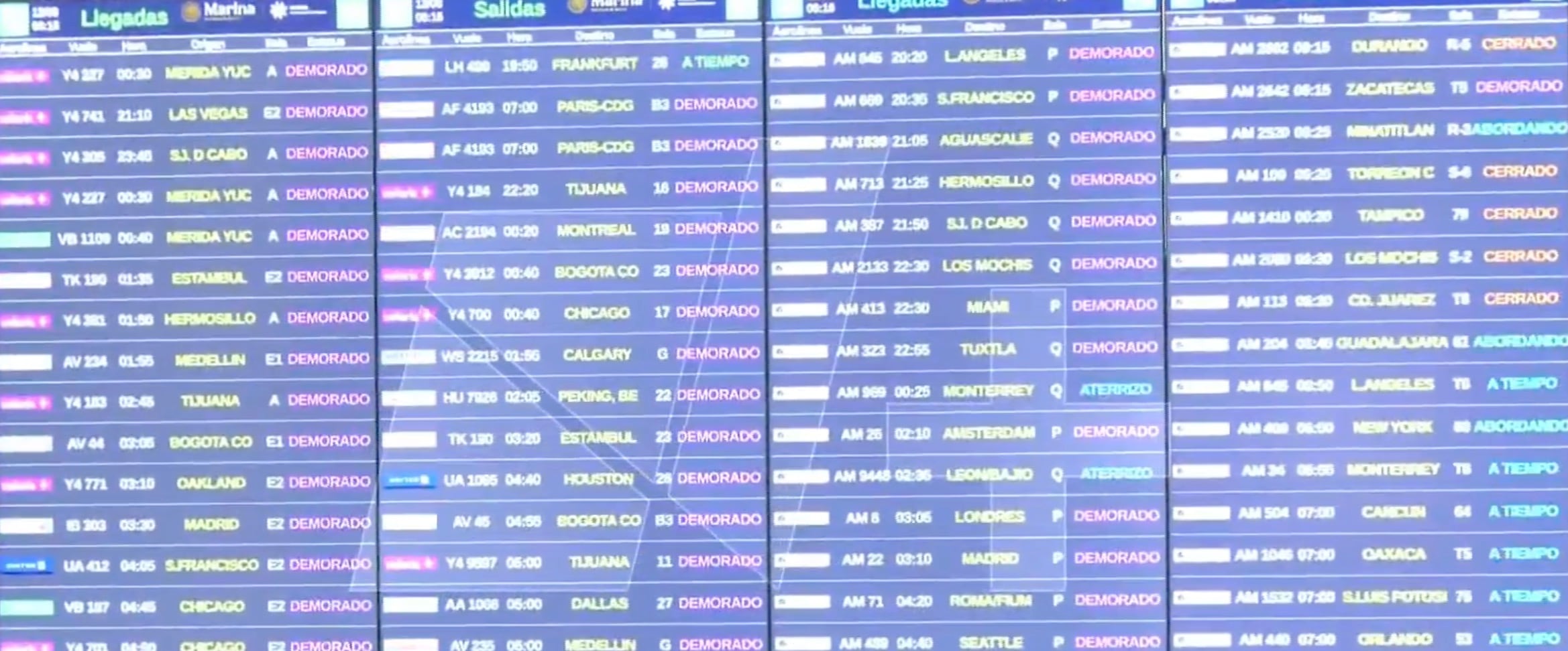 Vuelos demorados por suspensión de operaciones del AICM por lluvia de hoy 12 de agosto