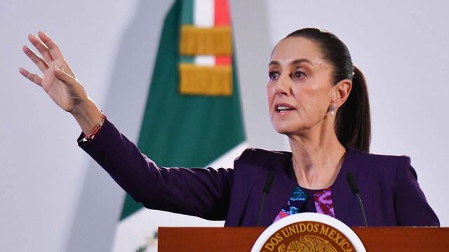 Claudia Sheinbaum, presidenta de México, durante su intervención en la "Mañanera del Pueblo"