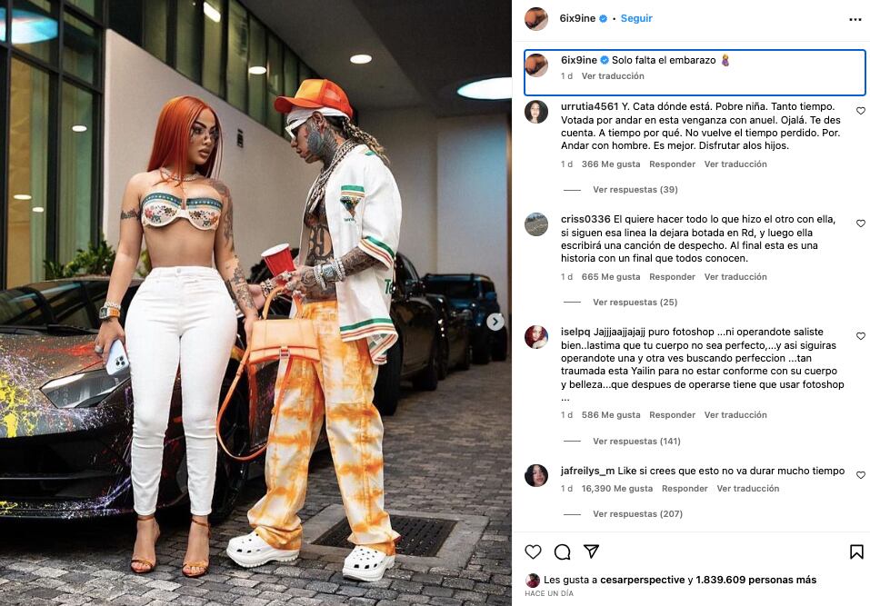 Tekashi 69 quiere embarazar a Yailin La Más Viral