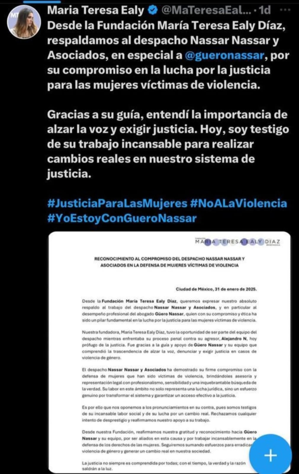 Tuit de María Teresa