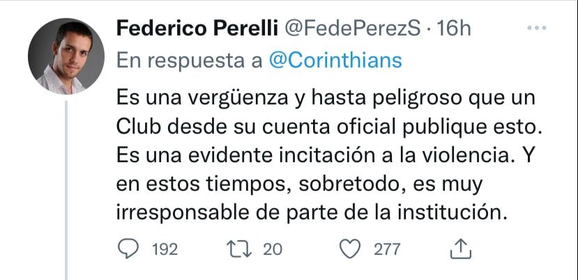 Los fans de Boca Juniors reprueban el comportamiento de Corinthians en redes.