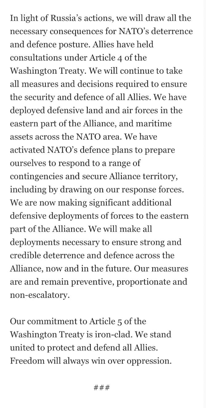 comunicado de la OTAN