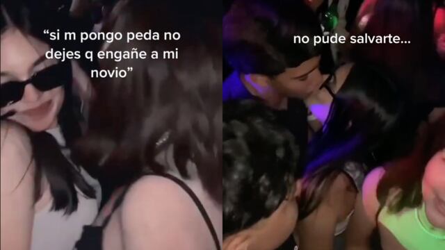 Infiel besándose con otro