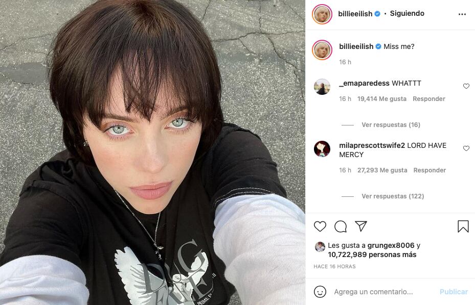 Billie Eilish le dice adiós al rubio