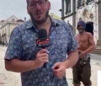 Hombre se desnudara frente a reportero de televisión