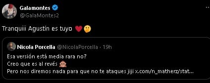 Gala Montes se burla de Nicola Porcella.