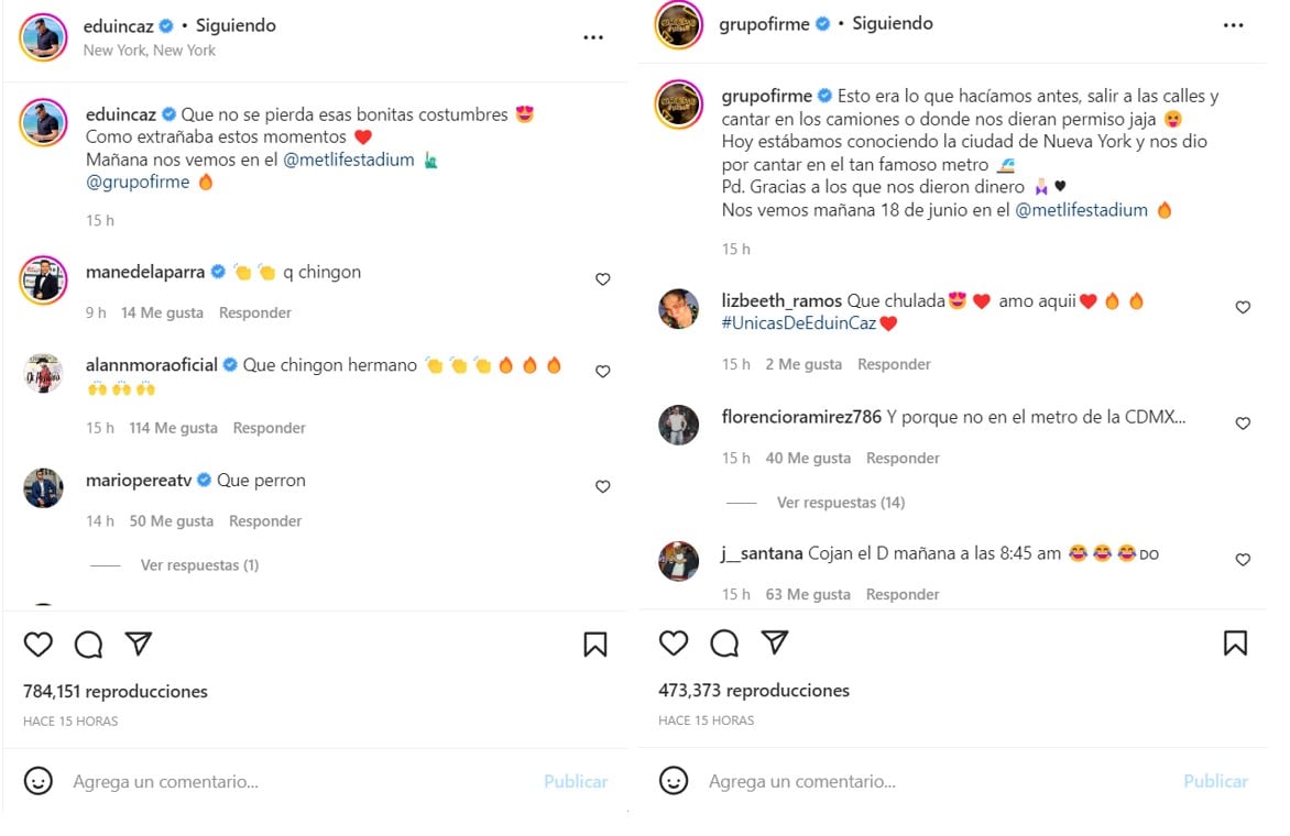 Comentarios a publicación de Grupo Firme