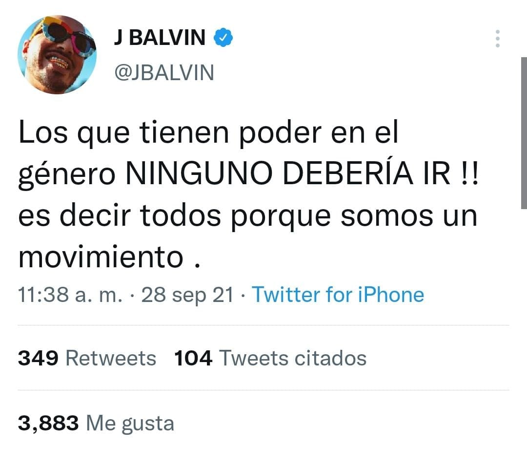 Publicación de Twitter