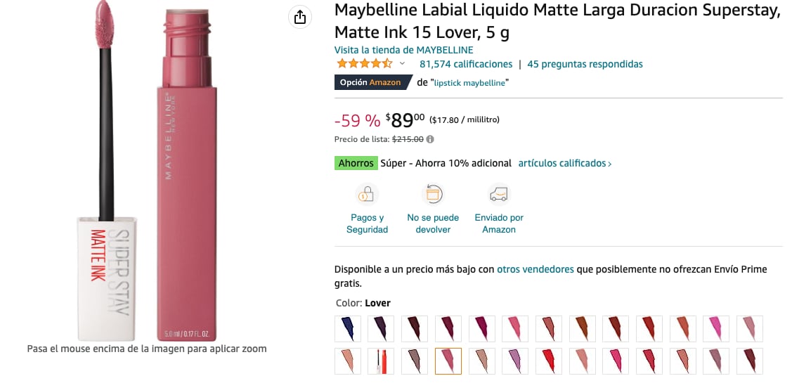 Labial de Maybelline se encuentra con un precio irresistible en el Amazon Prime Day 2023