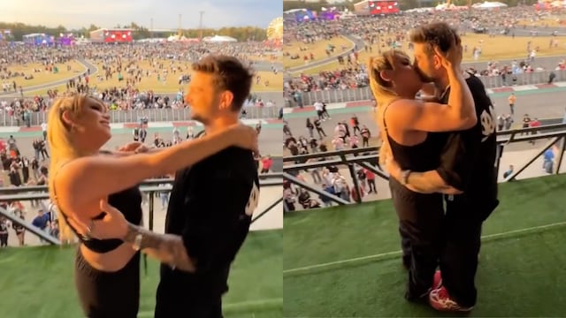 Wendy Guevara y Nicola Porcella se besan en el Coca Cola Flow Fest 2023