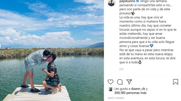 Kunno comparte propuesta de matrimonio