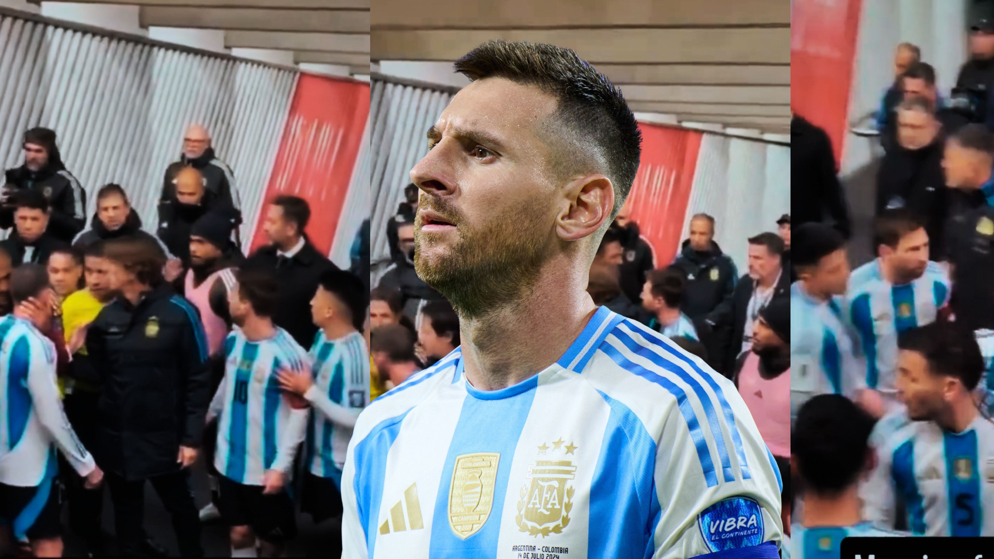 Captan a Messi a punto de liarse a golpes con rival venezolano en el medio tiempo del partido con Argentina