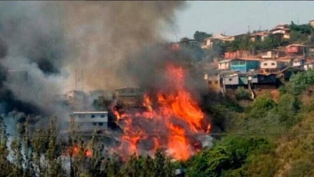 Incendio en Valparaíso.