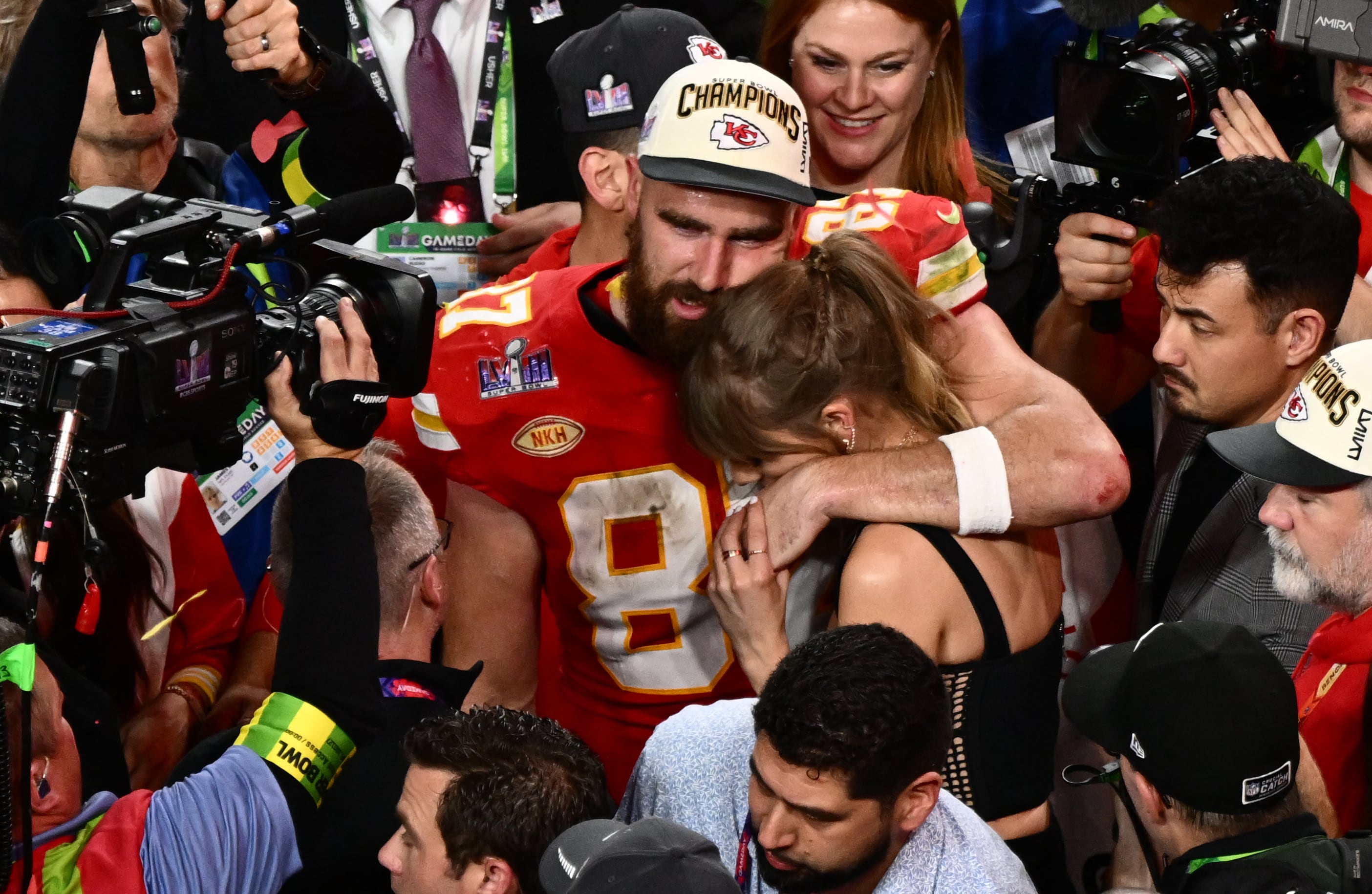 Taylor Swift y Travis Kelce en el Super Bowl 2024