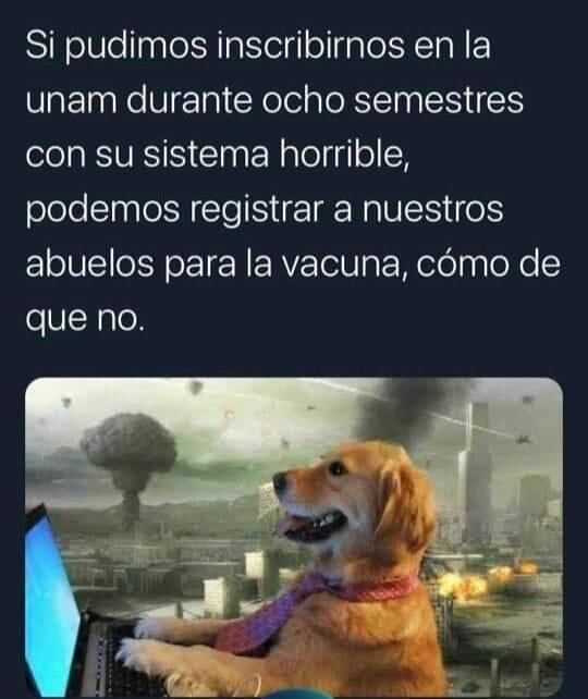 Meme caída de la página 'Mi Vacuna'