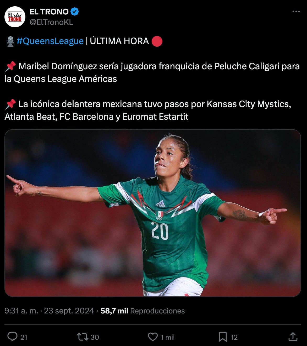 Maribel Domínguez saldría del retiro