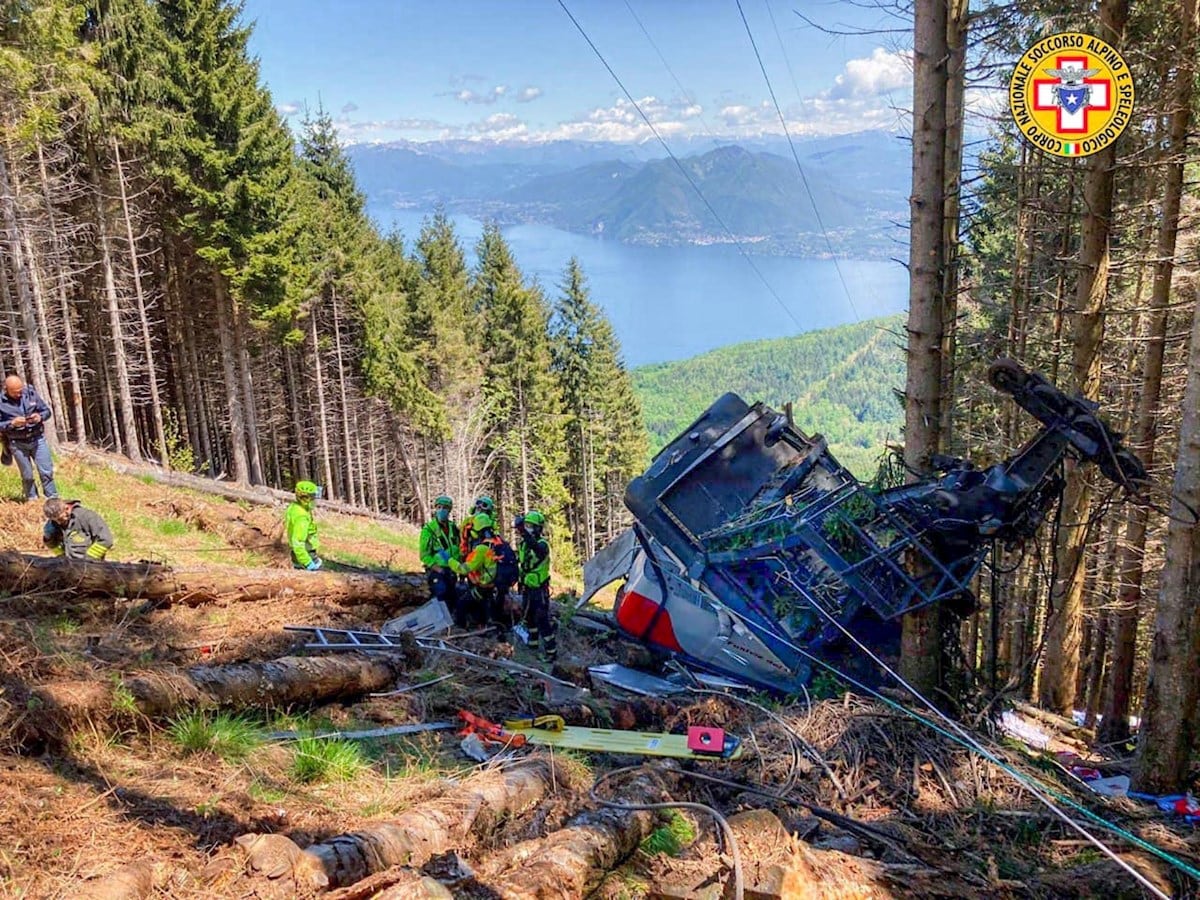 Caída de teleférico en Italia