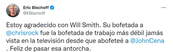Tuit de Eric Bischoff